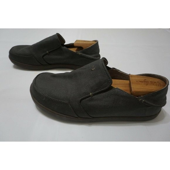 Olukai Nohea Canvas Gray Slip On Mens Casual Shoes main image 6